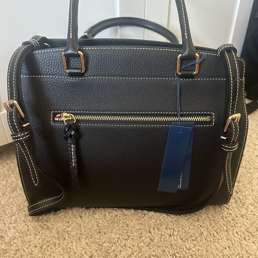 Dooney & Bourke Black Leather Tote Bag - Picture 4 of 8